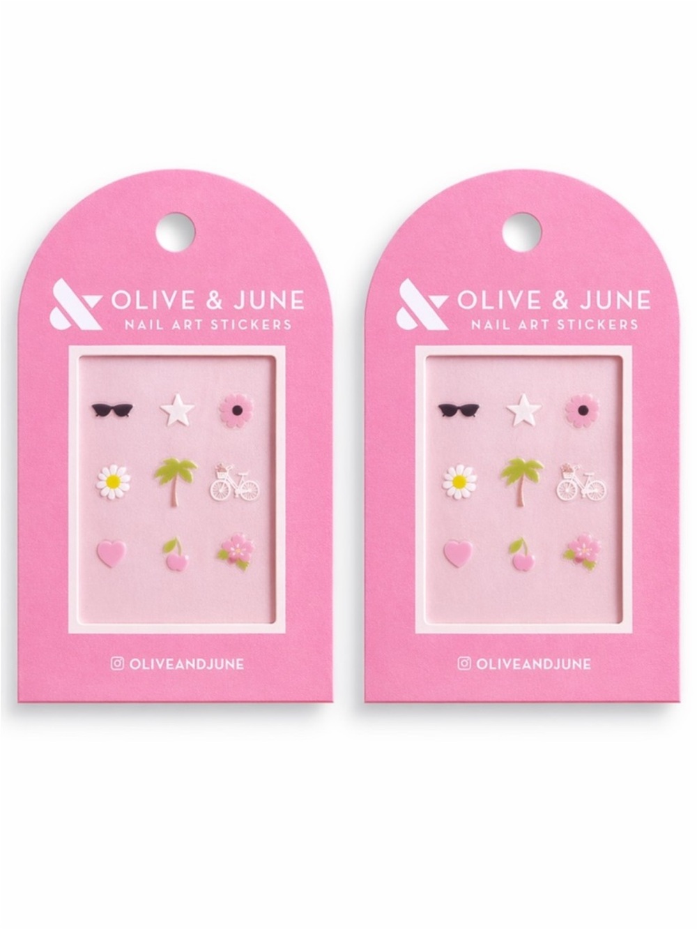 Olive & June Pink Summer Nail Art Stickers 2 Pack NWT
